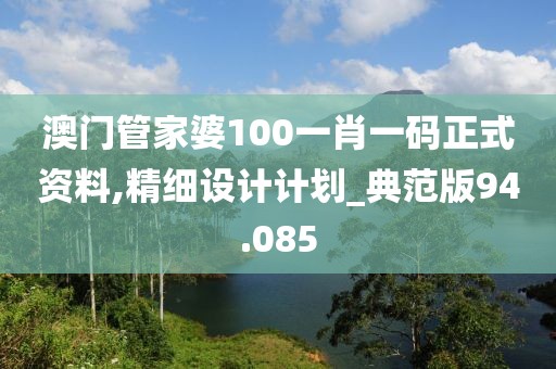 澳门管家婆100一肖一码正式资料,精细设计计划_典范版94.085