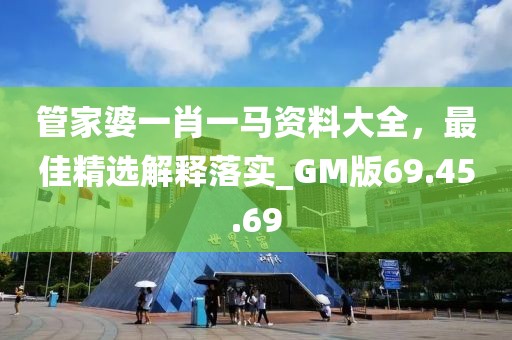 管家婆一肖一马资料大全，最佳精选解释落实_GM版69.45.69