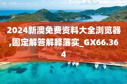 2024新澳免费资料大全浏览器,固定解答解释落实_GX66.364