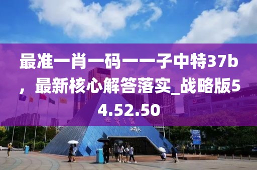 最准一肖一码一一子中特37b，最新核心解答落实_战略版54.52.50