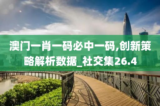 澳门一肖一码必中一码,创新策略解析数据_社交集26.4