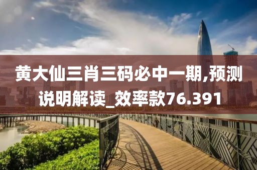 黄大仙三肖三码必中一期,预测说明解读_效率款76.391