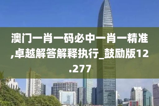澳门一肖一码必中一肖一精准,卓越解答解释执行_鼓励版12.277