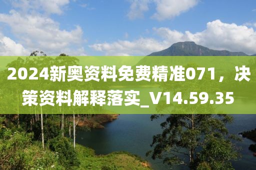 2024新奥资料免费精准071，决策资料解释落实_V14.59.35