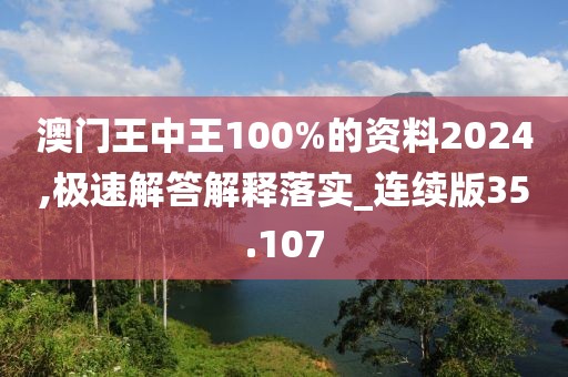 澳门王中王100%的资料2024,极速解答解释落实_连续版35.107