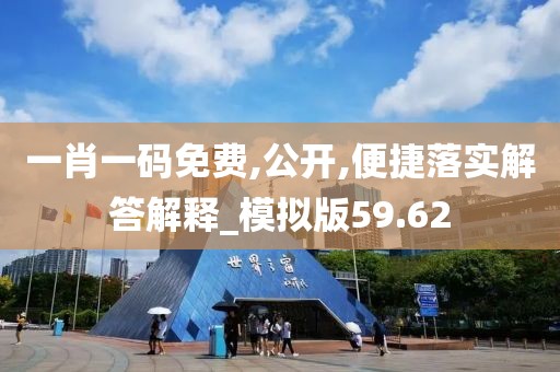 一肖一码免费,公开,便捷落实解答解释_模拟版59.62