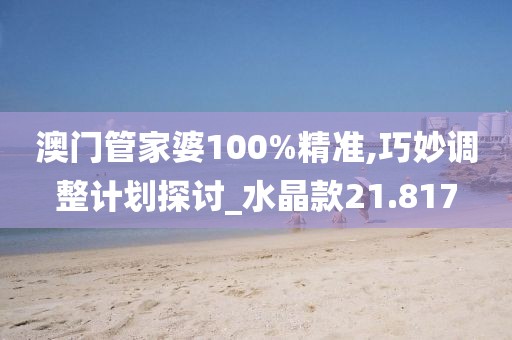 澳门管家婆100%精准,巧妙调整计划探讨_水晶款21.817