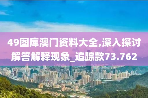 49图库澳门资料大全,深入探讨解答解释现象_追踪款73.762
