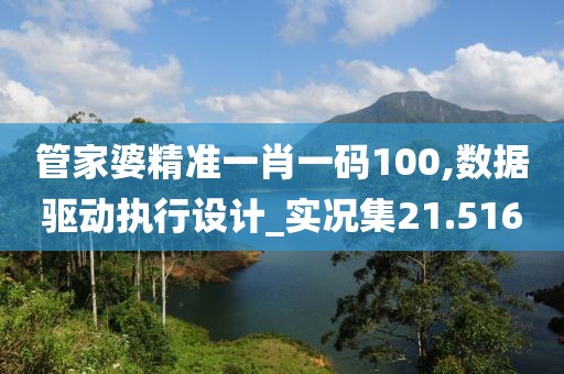 管家婆精准一肖一码100,数据驱动执行设计_实况集21.516
