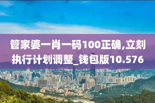 管家婆一肖一码100正确,立刻执行计划调整_钱包版10.576