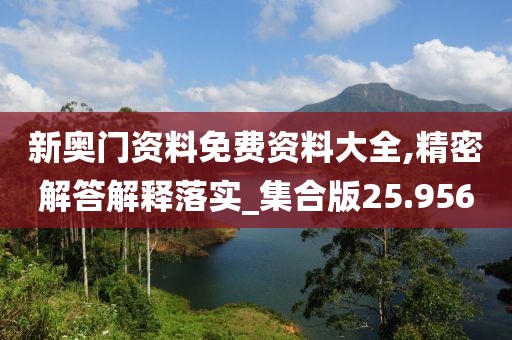 新奥门资料免费资料大全,精密解答解释落实_集合版25.956