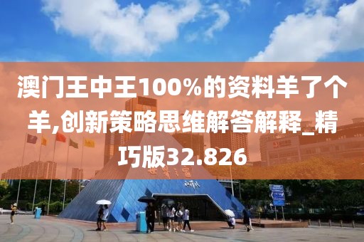 澳门王中王100%的资料羊了个羊,创新策略思维解答解释_精巧版32.826
