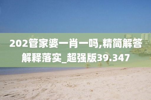 202管家婆一肖一吗,精简解答解释落实_超强版39.347