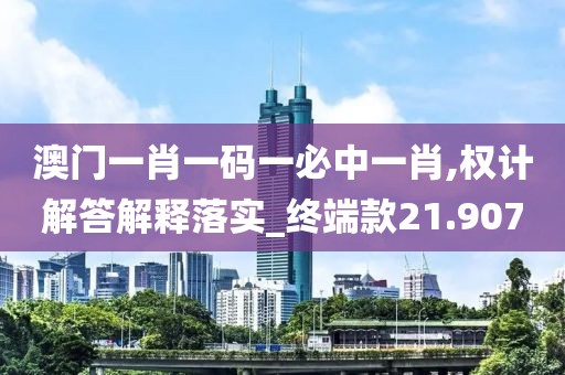 澳门一肖一码一必中一肖,权计解答解释落实_终端款21.907