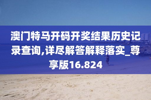 澳门特马开码开奖结果历史记录查询,详尽解答解释落实_尊享版16.824