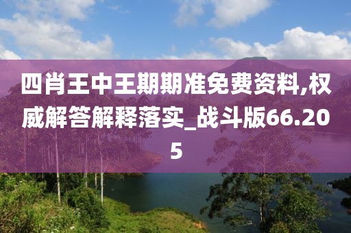 四肖王中王期期准免费资料,权威解答解释落实_战斗版66.205
