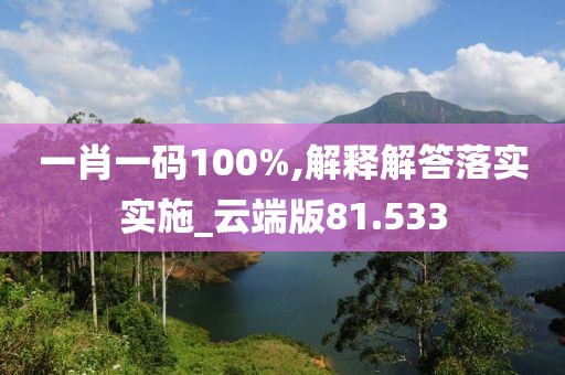 一肖一码100%,解释解答落实实施_云端版81.533