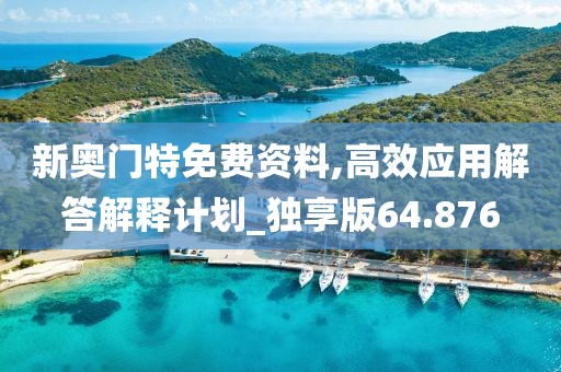 新奥门特免费资料,高效应用解答解释计划_独享版64.876