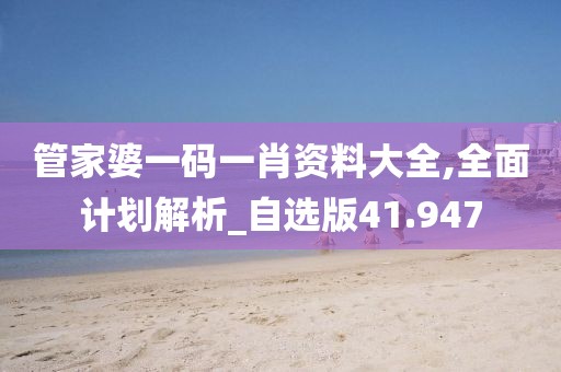 管家婆一码一肖资料大全,全面计划解析_自选版41.947