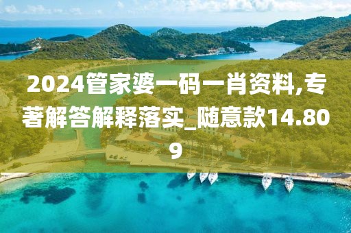 2024管家婆一码一肖资料,专著解答解释落实_随意款14.809