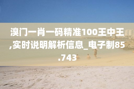 溴门一肖一码精准100王中王,实时说明解析信息_电子制85.743