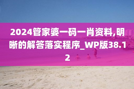 2024管家婆一码一肖资料,明晰的解答落实程序_WP版38.12