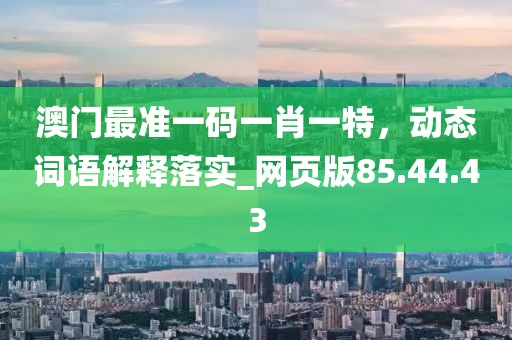 澳门最准一码一肖一特，动态词语解释落实_网页版85.44.43