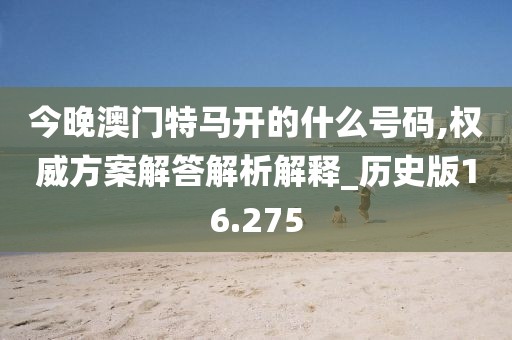 今晚澳门特马开的什么号码,权威方案解答解析解释_历史版16.275