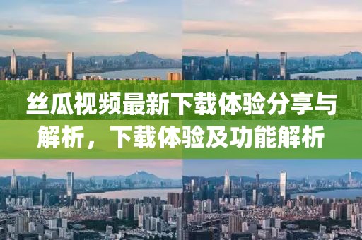 丝瓜视频最新下载体验分享与解析，下载体验及功能解析