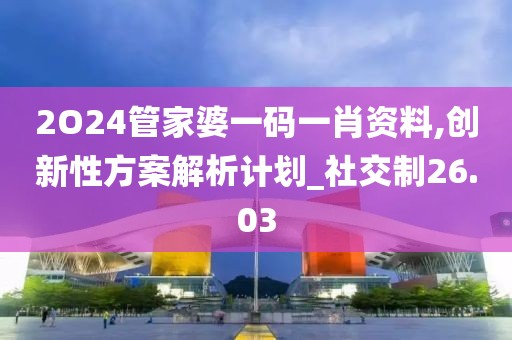 2O24管家婆一码一肖资料,创新性方案解析计划_社交制26.03