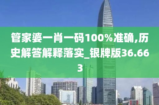 管家婆一肖一码100%准确,历史解答解释落实_银牌版36.663