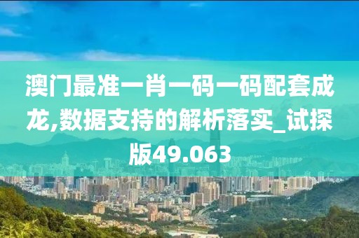 澳门最准一肖一码一码配套成龙,数据支持的解析落实_试探版49.063
