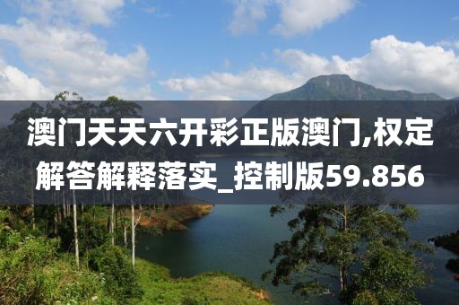 澳门天天六开彩正版澳门,权定解答解释落实_控制版59.856