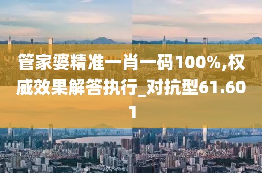 管家婆精准一肖一码100%,权威效果解答执行_对抗型61.601