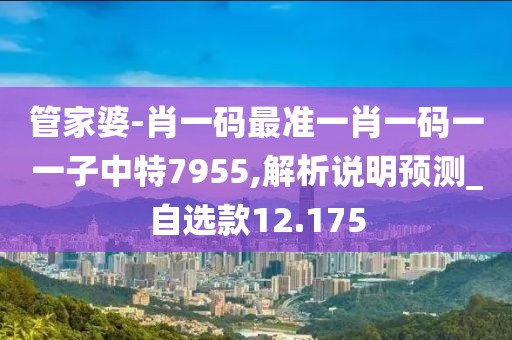 管家婆-肖一码最准一肖一码一一子中特7955,解析说明预测_自选款12.175