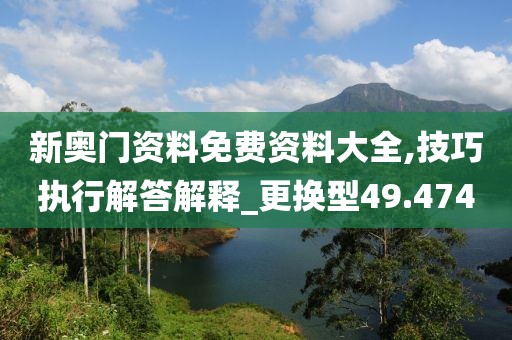 新奥门资料免费资料大全,技巧执行解答解释_更换型49.474