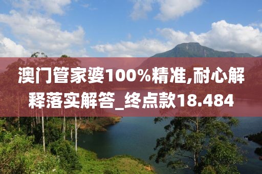 澳门管家婆100%精准,耐心解释落实解答_终点款18.484