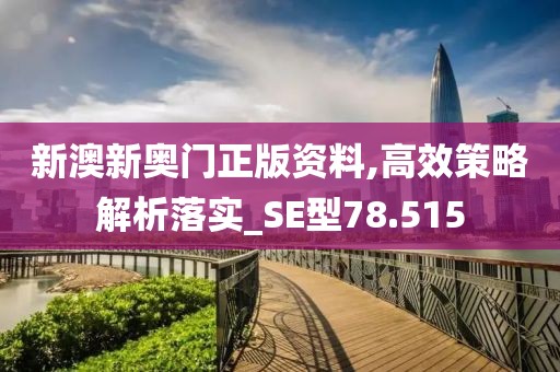 新澳新奥门正版资料,高效策略解析落实_SE型78.515