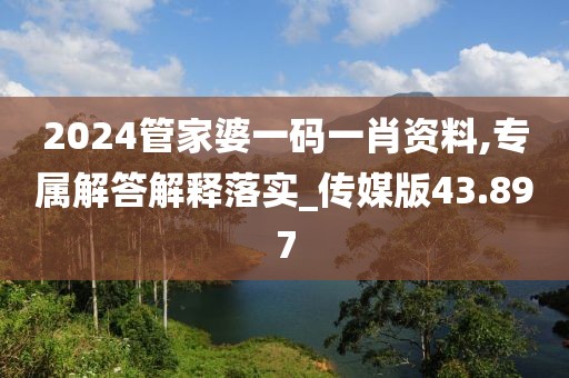 2024管家婆一码一肖资料,专属解答解释落实_传媒版43.897