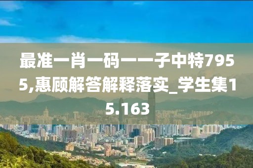 最准一肖一码一一子中特7955,惠顾解答解释落实_学生集15.163