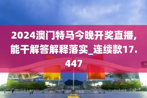 2024澳门特马今晚开奖直播,能干解答解释落实_连续款17.447