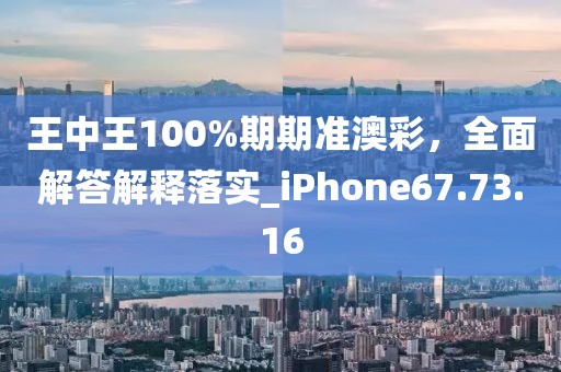 王中王100%期期准澳彩，全面解答解释落实_iPhone67.73.16