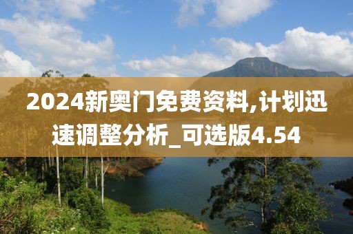 2024新奥门免费资料,计划迅速调整分析_可选版4.54