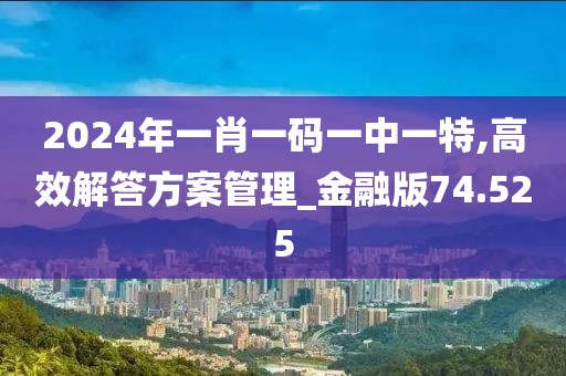 2024年一肖一码一中一特,高效解答方案管理_金融版74.525