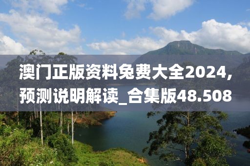 澳门正版资料兔费大全2024,预测说明解读_合集版48.508