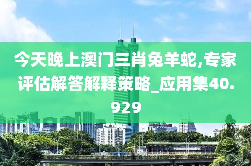 今天晚上澳门三肖兔羊蛇,专家评估解答解释策略_应用集40.929
