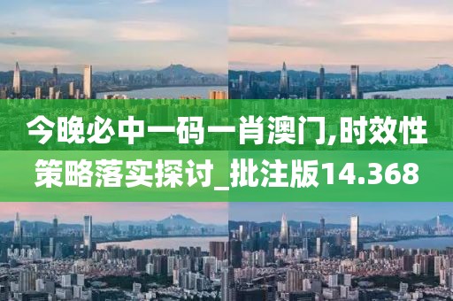 今晚必中一码一肖澳门,时效性策略落实探讨_批注版14.368
