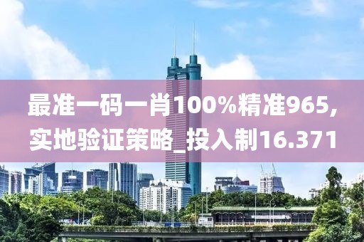 最准一码一肖100%精准965,实地验证策略_投入制16.371