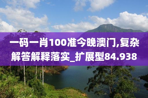 一码一肖100准今晚澳门,复杂解答解释落实_扩展型84.938