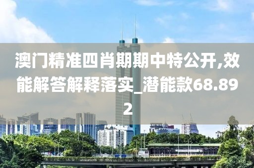 澳门精准四肖期期中特公开,效能解答解释落实_潜能款68.892